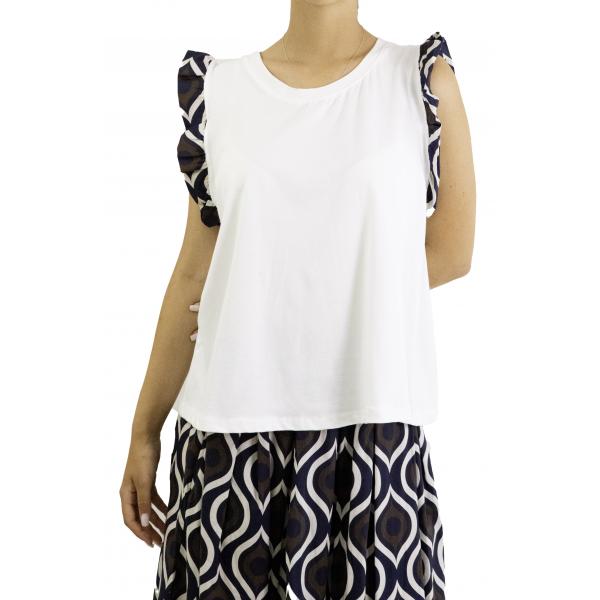 Maglia con volant fantasia  "Elivira"